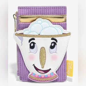 Loungefly Disney Beauty and the Beast Chip Figural Corduroy Cardholder